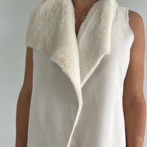 Cream fur vest